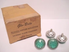 VINTAGE NOS GLO-BRITE BICYCLE LICENSE PLATE MUD FLAP REFLECTORS SCHWINN HARLEY  