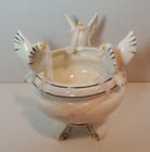 NORCREST Dove Bowl Footed Porcelain 25th ANNIVERSARY Silver Accents WHOLESALE — photo 3
