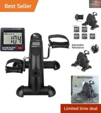 Portable Under Desk Bike Pedal Exerciser with LCD Screen & Adjustable Resistance