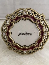 JAY STRONGWATER Mini Red Enameled Rhinestone Crystal Clip Brooch Picture Frame