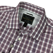 NEW Jos A Bank Men’s Reserve L/S Button Shirt Blue/Purple Plaid • Large