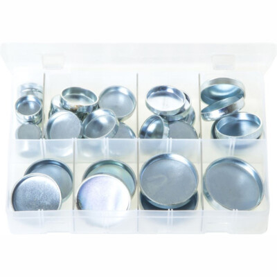 Core Plugs Cup Type - Imperial. Zinc Plated Steel. 38 Pieces. AB30N