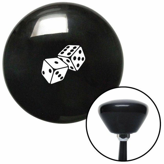 White Set Of Dice Black Retro Shift Knob w/ M16x1.5 Insert Shifter Auto