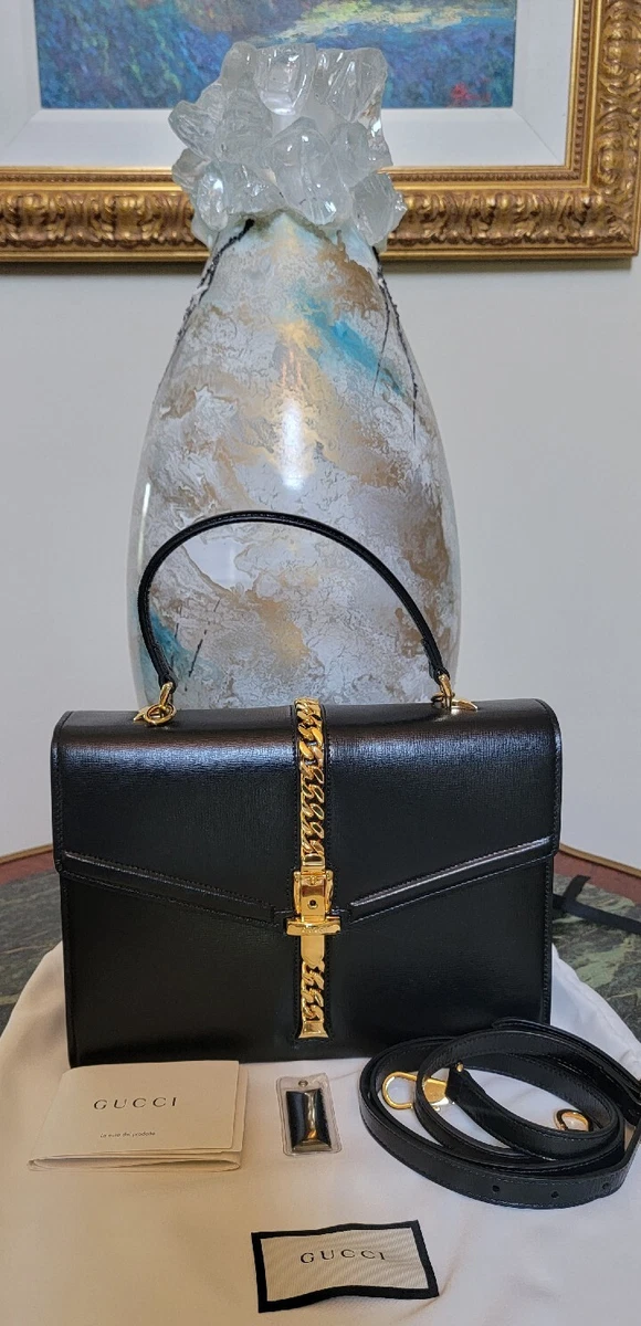 Gucci Black Leather Sylvie Shoulder Bag Gucci