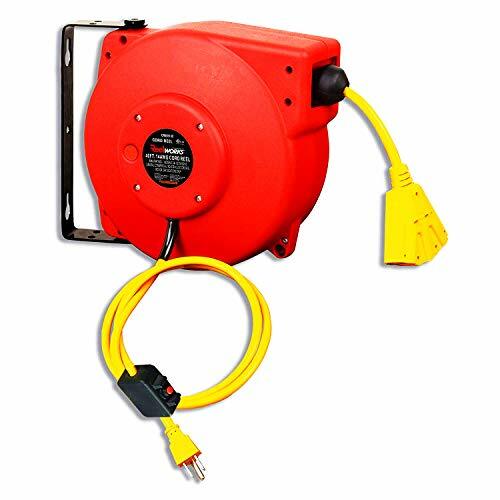 ReelWorks Extension Cord Reel Retractable 14AWG x 40' Foot 3C/SJT Cable Triple