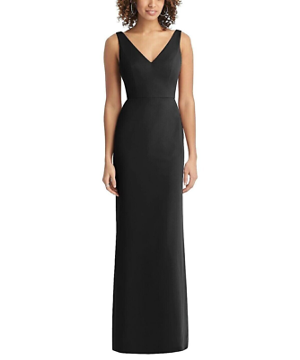 Social Bridesmaids Black Sleeveless Tie Back Chiffon Gown long Dress Size 4  Prom | eBay
