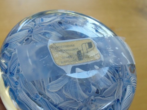 Perthshire 1977 Scattered Complex/Picture Canes on Upset Blue Latticinio 2 7/8" - Picture 11 of 12