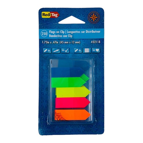 250 Flags Redi-Tag Page Flags Assorted Color Page Marker 1.75" x .47"