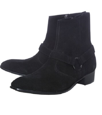 Black Suede Men’s Chukka Boots with Side Zip Amazon.com | Jousen Mens Chukka Boots Side Zipper Causal  main image 4
