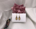 14K Gold Natural Honey Citrine Earrings Briolette Handmade 15mm Gemstones
