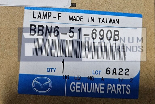 GENUINE MAZDA3 2010-2013 FOG LAMP ASSEMBLY 2.3L ENG LH=DRIVER SIDE, BBN6-51-690B - Picture 2 of 2