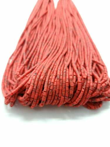 20 Strand of Coral 2mm Heishi Tube Seed Loose Pipe Beads Jewelry Making Supplies - Picture 1 of 4