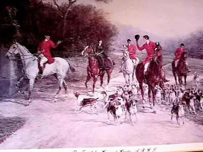 英国 Heywood Hardy「The Finish」額装プリント VTG ILLUSTRATION PRINT, 