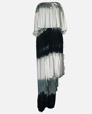 Just From Bali Dress Womens S Blue Tie Dye Ruffle Asymmetrical Hem Beach Boho