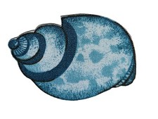 Small Ocean Bohemian Blue Seashell Iron On Patch 2.5 " New