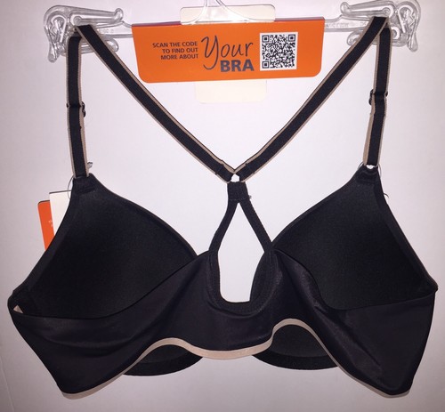 Warner's Bra Underwire Racerback Front Closure Your Bra Stretch Beige Black 1636 - Picture 19 of 96