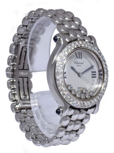 Chopard Happy Sport Diamond Steel Ladies 32mm Quartz Watch 27/8236-23 - Picture 5 of 11