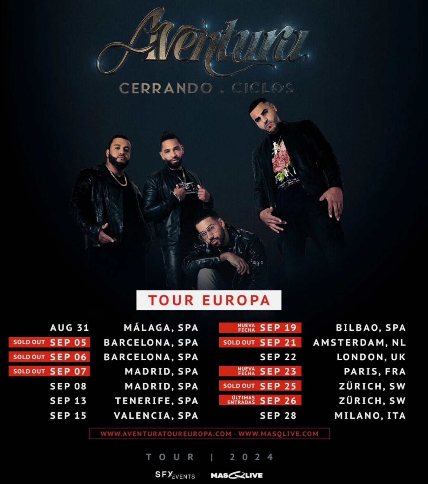 Aventura Tickets - Paris - 23.Sept. 2024 (1 Ticket)