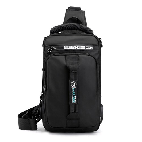 Men's Crossbody Bag Shoulder Sling Bag Anti-theft Lock Chest Bag With USB Port - Picture 17 of 28