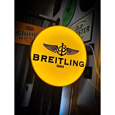 Breitling 1884 Round LED Light Box | Double Sided Garage Sign RGB Option
