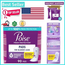 Disposable Incontinence Postpartum Pads - 90 Count, Ultimate 6 Drop Absorbency