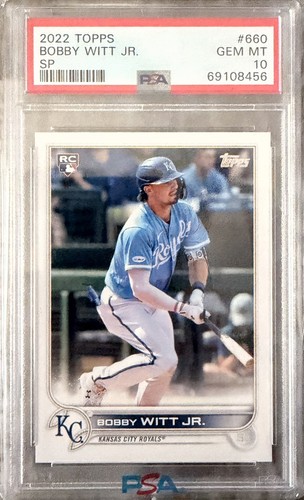 2022 TOPPS SERIES 2 BOBBY WITT JR RC SP PSA 10 - #660 - ROYALS