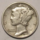 1942 P Mercury Dime, circulated