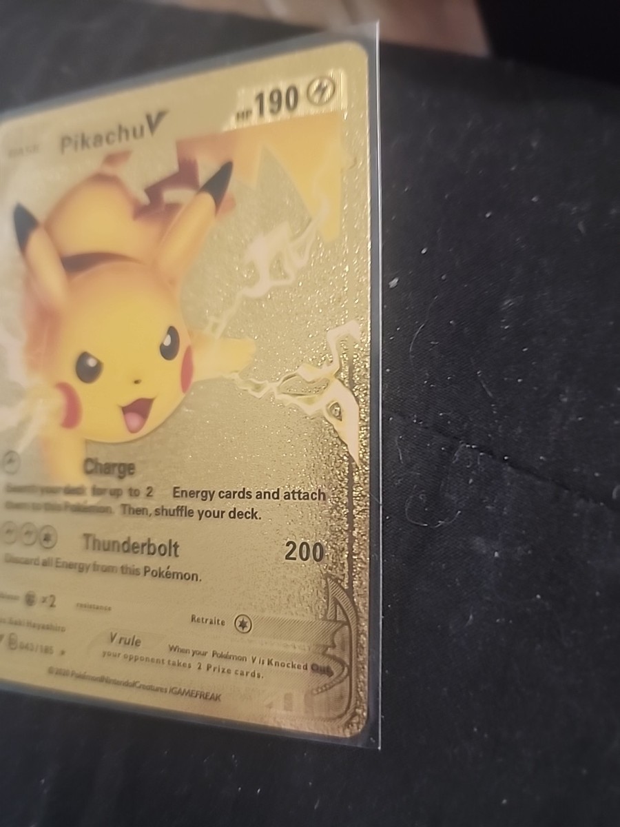 2020 Pokémon Pikachu V HP 190 Charge - Thunderbolt 200 043/185