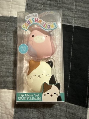 Squishmallows Lip Gloss Set NEW IN BOX! Patty The Cow & Cam The Cat!