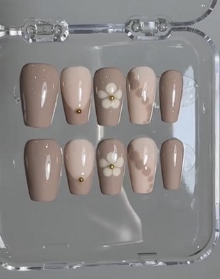 Handgefertigte Soft Petal Press On Nails| Wiederverwendbare Nägel| Vollständig Handarbeit
