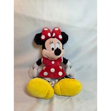 Disney Parks Minnie Mouse Plush Red Polka Dot Dress Stuffed Animal Toy 9 inch