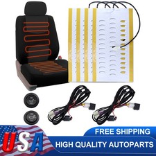 2 Seats Built-In Car Seat Heater Kit Fit 12V Alloy Wire Heating Pads 3 Levels