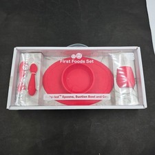 EZPZ First Foods Silicone Eating Set 4 Pcs Red NEW