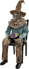 4.5 Ft Scary Sitting Scarecrow Animatronic | Decorations | Animated | Pop-Up Mot