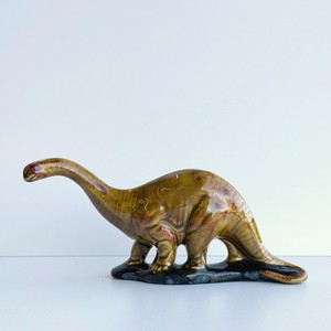 Vintage Porcelain Brontosaurus Handmade 1989 Signed Statue Figurine 8" Rare
