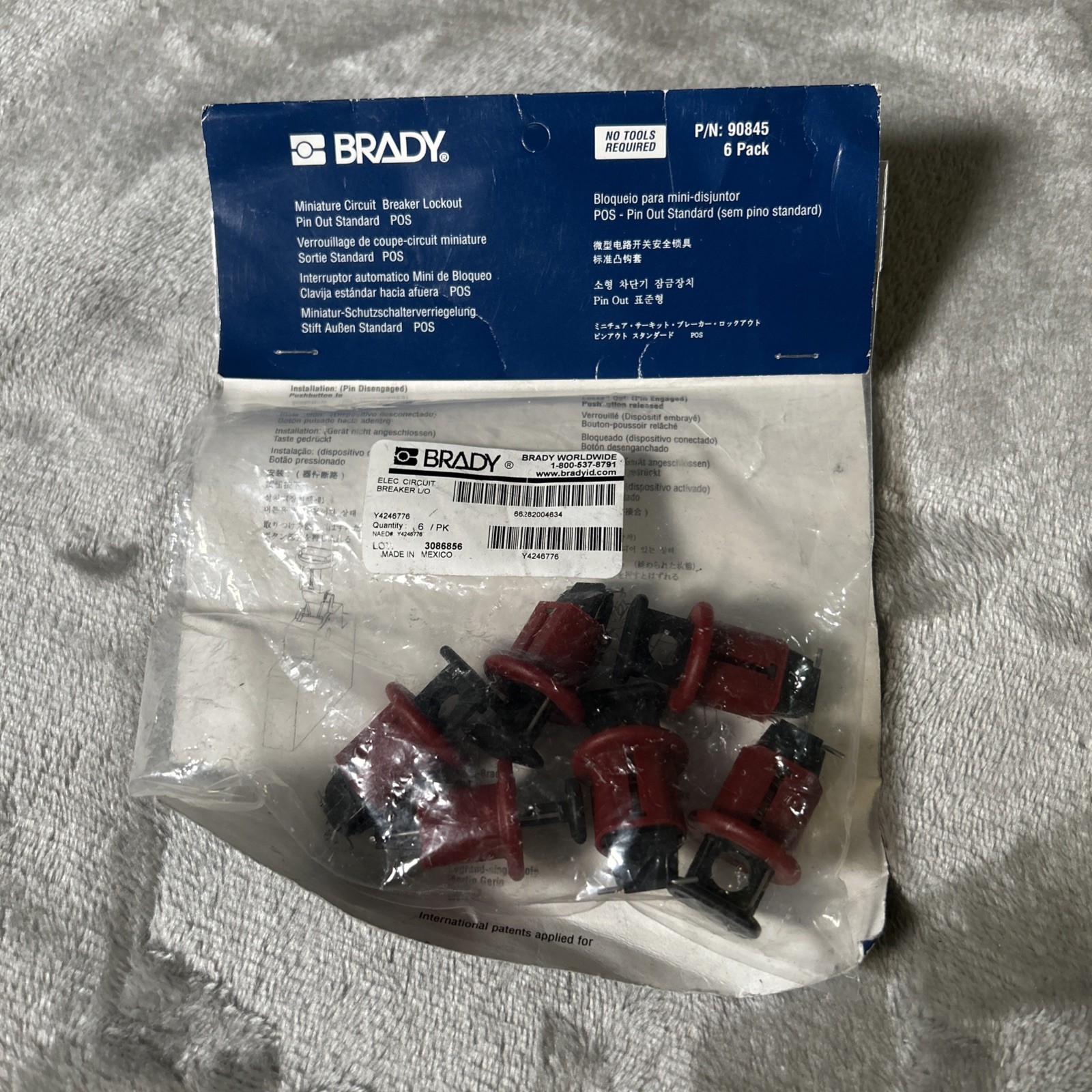 Brady 90845 Miniature Breaker Lockout (Pack of 6)