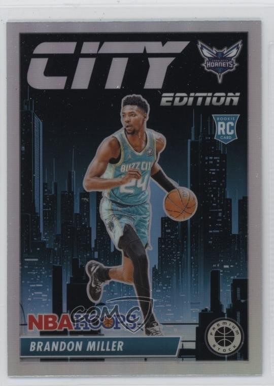 2023 NBA Hoops Premium Stock City Edition Silver Prizm Brandon Miller Rookie RC