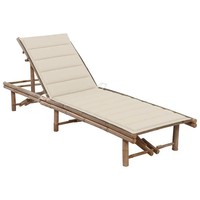 Sonnenliege Aus Bambus Mit Auflage FüR Garten Terrasse Balkon