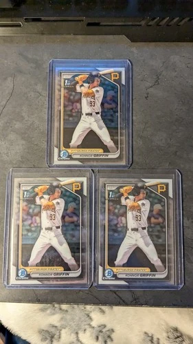 2024 Bowman Draft Chrome Konnor Griffin #BDC-22 3 Card Lot