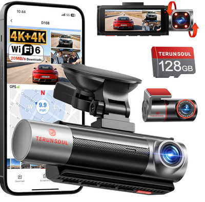 4K Ultra HD 3 Channel Dash Cam - Terunsoul D018 - WiFi/GPS/App