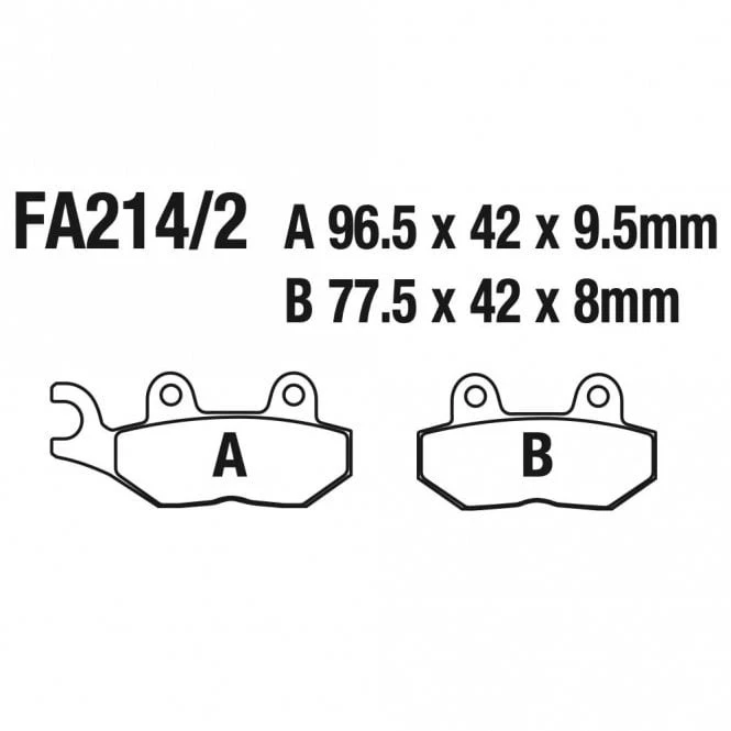 Pastillas de freno EBC TRASERAS - FA214/2HH (Triumph Bonneville / Speed Triple) Foto 2 de 2