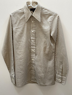 Vintage Yves Saint Laurent YSL Dress Shirt Men 14.5 Small Fitted Cotton 70/80's