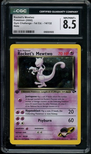 Rocket's Mewtwo (1st Edition) graded CGC 8.5 for sale on eBay