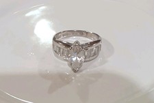 Vintage Ring Zirkonia 925 Sterling Silber Marquisschliff Größe 6 Artikel 045