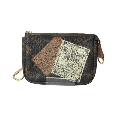 LOUIS VUITTON Unisex Pouch Monogram Idylle Trousse Cl M63800 Brown Slightly Worn