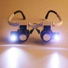 Headband Magnifier Loupe Glasses LED Jewellers Watch Repair 8X 15X 23X