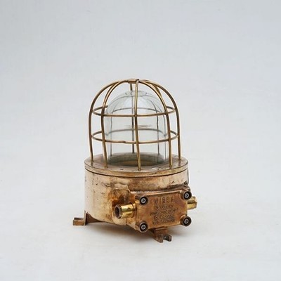 Collectible Brass Wiska Bulkhead Rare Maritime Industrial Ship Ceiling Lamp