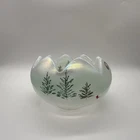 Fenton Woodland Frost Rosebowl – Hand Painted & Signed Vintage Glass w/ Cardinal