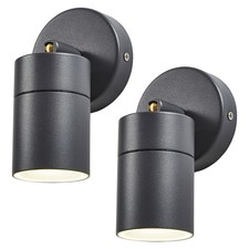 Litecraft Pack of 2 Kenn Spotlights Adjustable Outdoor Wall Lights - Anthracite