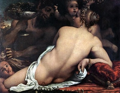 Carracci Venus mit Satyr und Amor Vintage Kunstdruck Poster Wanddeko Wand
